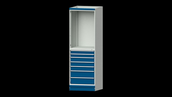 ANKE Werkbänke Basisschrank modulares Schranksystem, Modell 3005, 715 x 720 x 2200 mm, RAL 7035/5010, 631.032