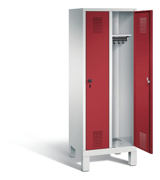 C+P Spind Evolo, H1650xB610xT500mm, Farbe: Lichtgrau / Rubinrot, 480106-20 S10016