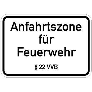 Moedel Anfahrtszone für Feuerwehr § 22 VVB, Alu, 500x350 mm, 57541