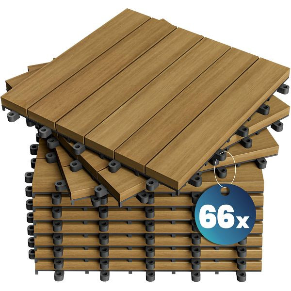 casaria Holzfliese Eukalyptus, VE: 66er-Set 30x30cm, 995428, 4251779110575