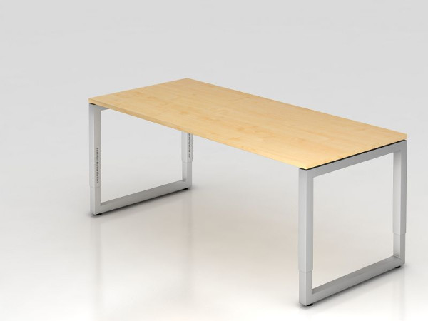 Hammerbacher Schreibtisch O-Fuß eckig 180x80cm Ahorn, Rechteckform mit schwebender Tischplatte, VRS19/3/S