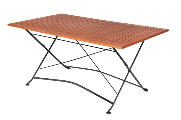 Merxx Schlossgarten Klapptisch, 160 x 90 cm, Flachstahl mit FSC Eukalyptusbelattung, 24254-217