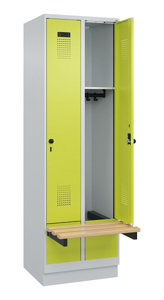 C+P Spind Evolo PLUS, 2 Abteil, 1950x600x815mm, 7035/0024, Drehriegel, 049040-20 S10015