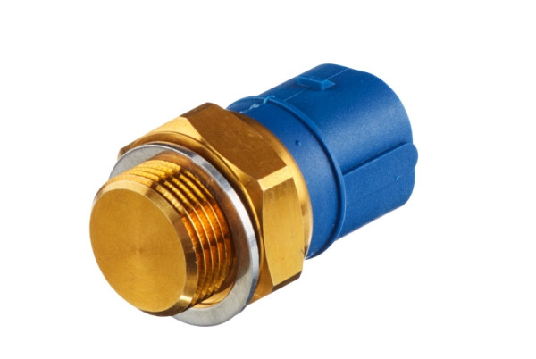 HELLA Temperaturschalter, Kühlerlüfter, 12V, 3-polig, Flachstecker, geschraubt, Doppelausgang/Schließer, Farbmarkierung: schwarz, 6ZT 007 837-061