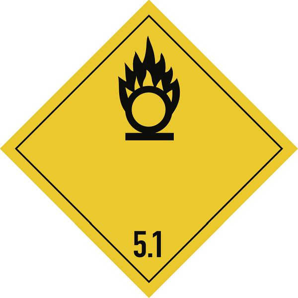 Moedel Gefahrzettel Klasse 5.1, Folie, 100x100 mm, VE: 1000 Stück/Rolle, 66044