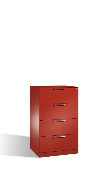 C+P Hängeregistraturschrank Asisto, H1310xB800xT600mm, Farbe: feuerrot, Bügelgriff, 146223-412 S10095