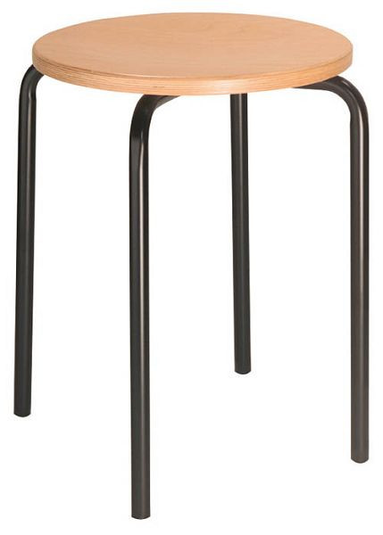 Bedrunka+Hirth Stapelhocker, Standard, Sitzfläche: Buche, Gestell: schwarz, Maße in mm (H): 500, 05.3250.02
