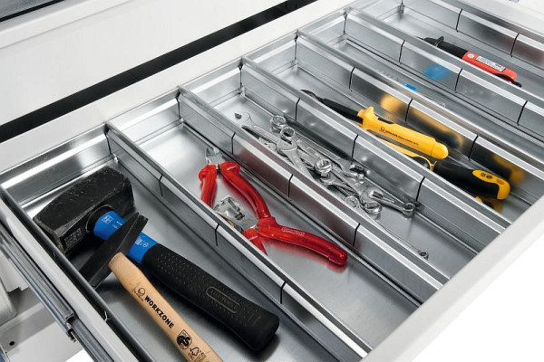 C+P Schubladeneinteilung mit Trennblechen, zur Unterteilung in 14 Fächer, 8921-5718