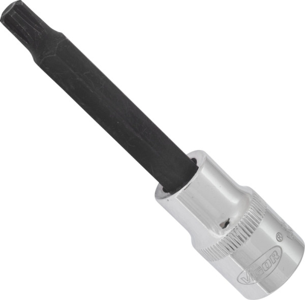 VIGOR RIBE Schraubendreher-Einsatz, Vierkant hohl 12,5 mm (1/2 Zoll), Innen Keilprofil Ribe-CV, M8, Länge: 100 mm, V2214
