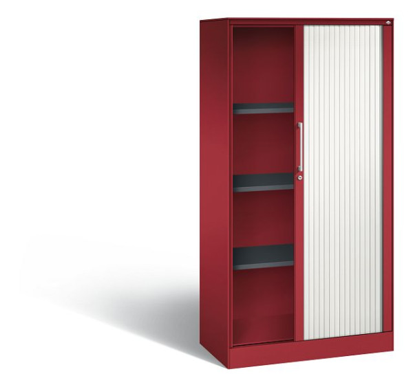 C+P Rollladenschrank Asisto, H1639xB800xT435mm, Farbe: Rubinrot / Verkehrsweiß, Bügelgriff, 4 OH, 143013-000 S10061
