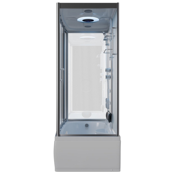 TroniTechnik Duschtempel Dusche IKARIA 135x80x220cm Fertigdusche mit Wanne, freistehend, inkl. Zubehör, Regendusche, Massage, 5733