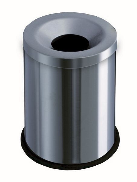 Orgavente GRISU, Sicherheits-Abfallbehälter aus Edelstahl gebürstet, H x Ø 330x266 mm, 15L, 770000