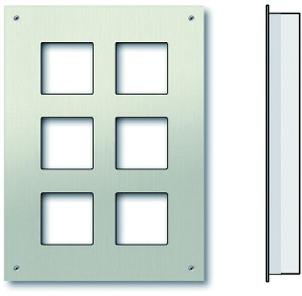 TCS Unterputzmontageset aus Frontplatte und UP-Kasten für Serie AMI, für 2x3 AMI-Module, ZAU2008-0030