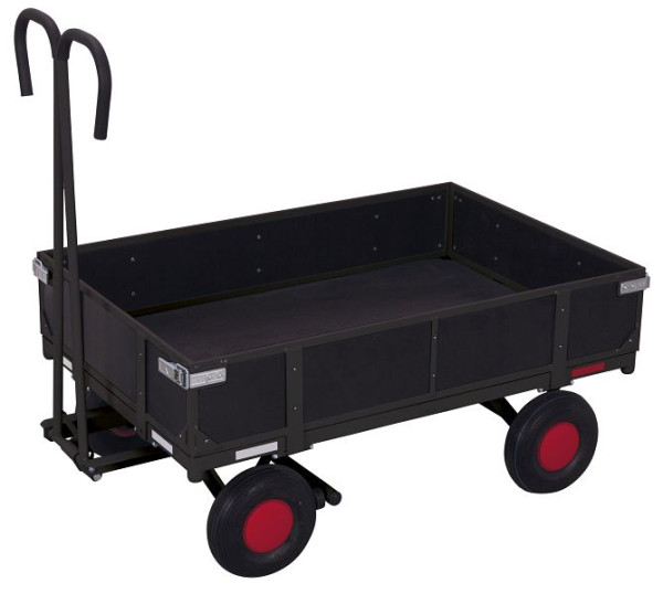 VARIOfit Handpritschenwagen mit Bordwand, Außenmaß: 1.135 x 730 x 1.200 mm, RAL 7016 anthrazitgrau, Radsatz: Luftbereifung, zu-15102/AG