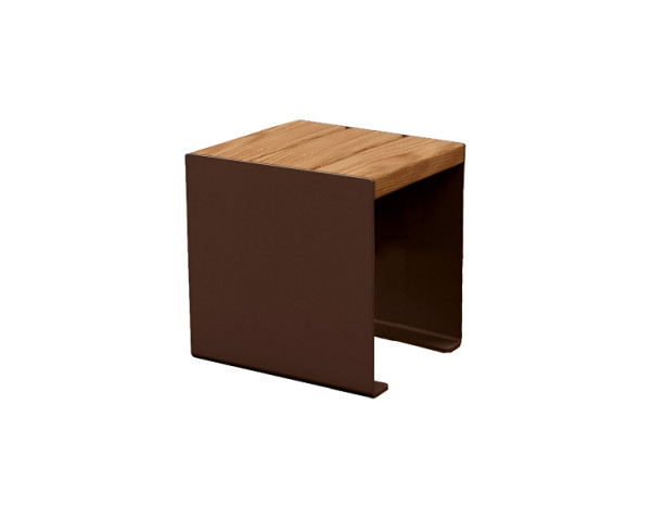 Procity Sitzbank Kube, 450 mm, Stahl & Holz Ohne Rückenlehne, helle Eiche/RAL 8017, 306397.8017.CHEC