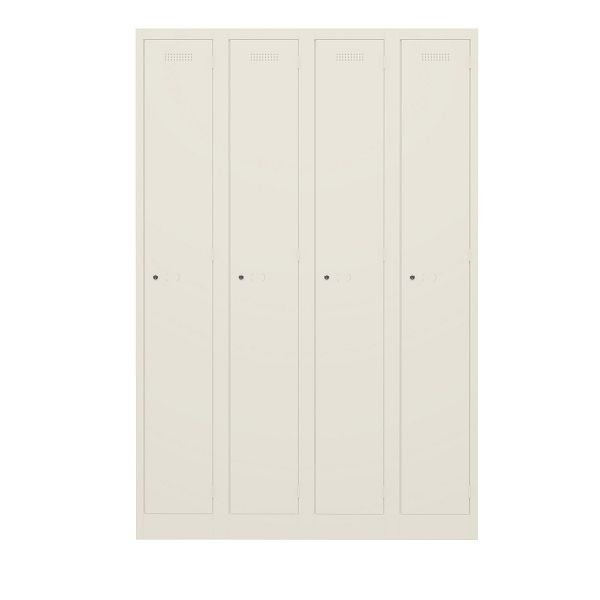 Bisley Garderobenschrank Primary Locker, 4 Abteile, 625 reinweiß, PL3050Q1625