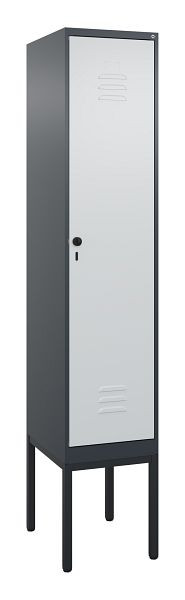 C+P Umkleidespind Classic PLUS mit Mitteltrennwand, Gestell, 2120x400x500mm, 7016/7035, Drehriegel, 0800307-12F S10013