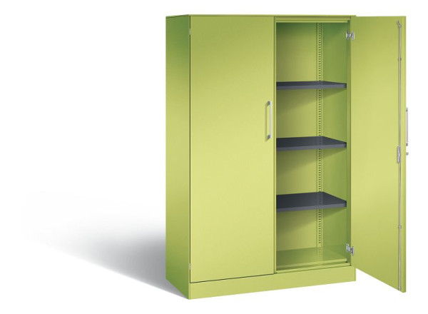 C+P Flügeltürenschrank Asisto, H1635xB1000xT435mm, Farbe: Viridingrün / Viridingrün, Bügelgriff, 4 OH, 141012-000 S10116