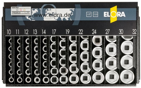 ELORA Verkaufsständer leer für 1/2" Steckschlüssel-Einsätze, 770-LSP2L, 0770510112000