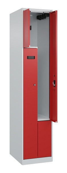 C+P Z-Spind Evolo PLUS, 2 Fächer, 1850x400x500mm, 7035/3000, Zylinderschloss, 049003-122 S10030