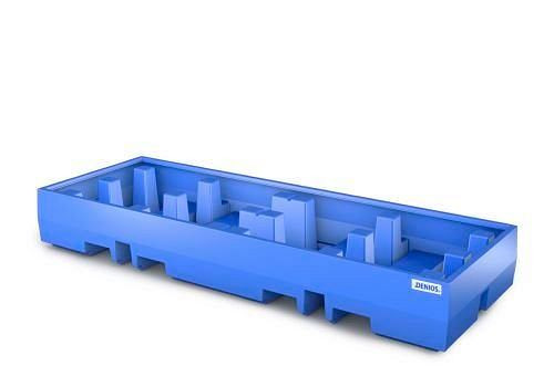 DENIOS Auffangwanne PolySafe ECO aus Polyethylen (PE), für 4 Fässer à 200 Liter auf 2 Europaletten (4 x 1), 236310