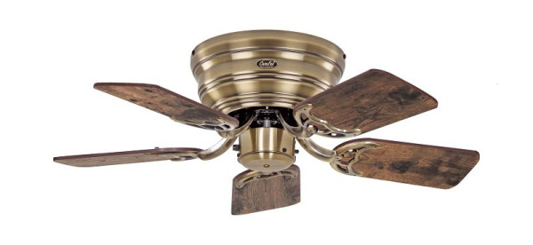 CasaFan Deckenventilator Classic Flat 75-III Messing antik-Altholz Eiche/Eiche kolonial, 5075041