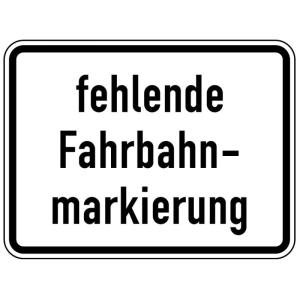Stein HGS fehlende Fahrbahnmarkierung Nr. 1007-39, 750 x 562 mm, Flachform 2 mm, RA1, 1007-39-311
