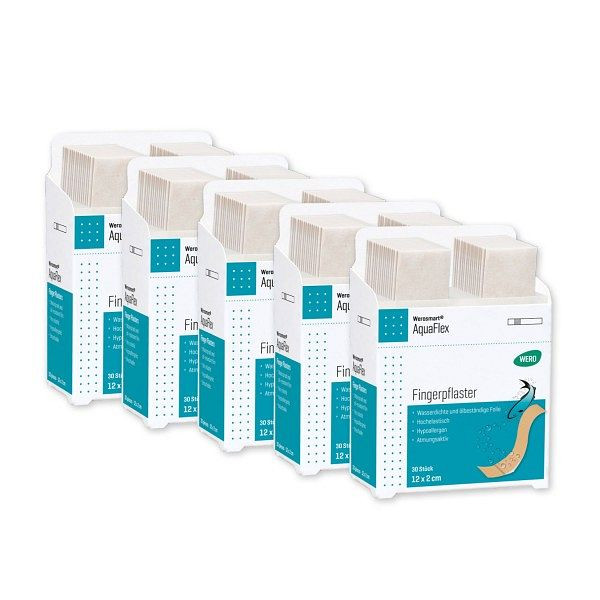 WERO Werosmart AquaFlex Fingerpflaster, 12 x 2 cm, VE: 5 x 30 Stück, 170214