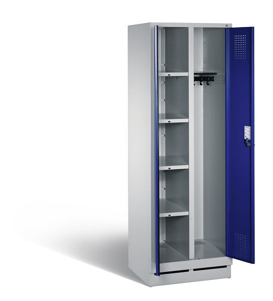 C+P Putzmittel-Spind Evolo, H1800xB610xT500mm, Farbe: Lichtgrau / Enzianblau, 48160-20 S10103