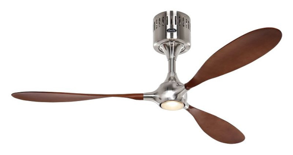 CasaFan Deckenventilator Helico Paddel Chrom gebürstet-Massivholz Nussbaum gebeizt mit Fernbedienung, 9313237