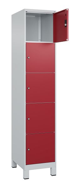 C+P Schließfachschrank Classic PLUS Füße 1950x400x500mm 7035/3003 mit 5 ...
