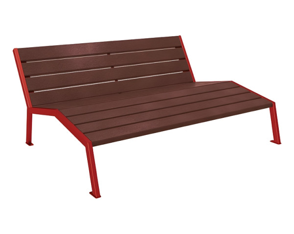Procity Liegestuhl Silaos®, Ohne Armlehne, Stahl & Recycling-Kunststoff, Braun/RAL 3004, 209664.3004