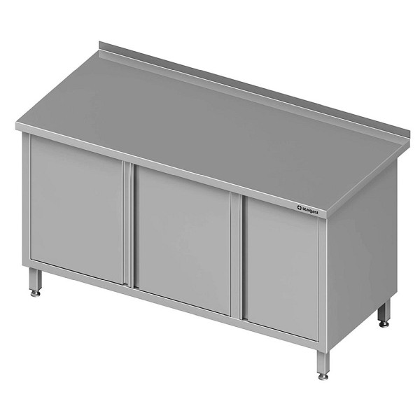 Stalgast Arbeitsschrank mit Flügeltüren 2000x700x850mm, mit Flügeltürschrank links, mit Aufkantung, verschweißt, VAS20707LA