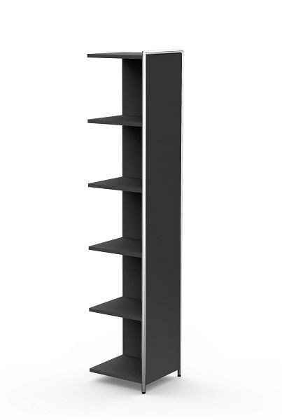 Kerkmann Anbauregal für 5 OH, Artline, B 390 x T 380 x H 1850 mm, Anthrazit, 13738713