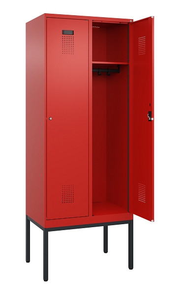 C+P Spind Evolo PLUS, Gestell, 2 Abteile, 2120x800x500mm, 3020/3020, Verschluss Zylinderschloss, Ablageböden 2, 0490307-22 S10052