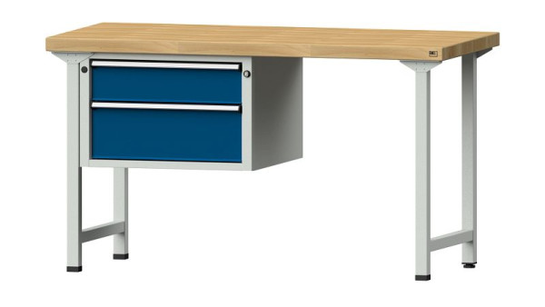 ANKE Werkbänke Kombiwerkbank, Modell 607 V, 1500 x 700 x 850 mm, RAL 7035/5010, BMP 50 mm, 415.018