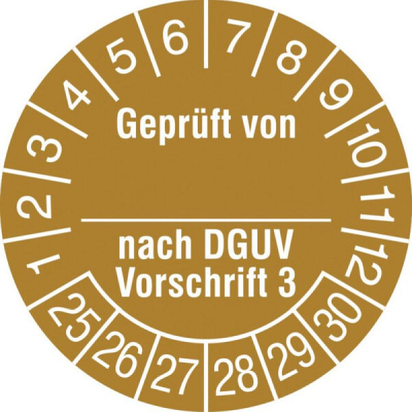 Stein HGS Prüfplaketten mit Jahresfarbe (6 Jahre), braun, 2025-2030, 31.c2135-25
