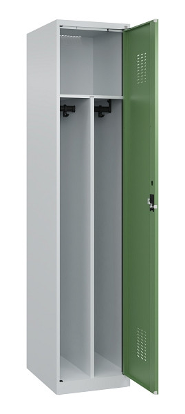 C+P Spind Evolo PLUS, 1 Abteil, 1850x400x500mm, 7035/6011, Verschluss Zylinderschloss, 049000-12F S10037