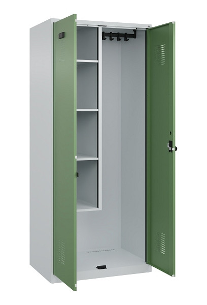 C+P Putzmittel-Spind Evolo PLUS, 2 Abteile, 1850x800x500mm, 7035/6011, Drehriegel, 049100-02 S10010