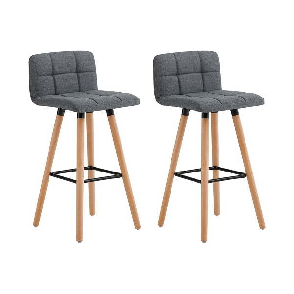SoBuy Barhocker 2er Set Dunkelgrau 45x42x92cm, Minimalistisch, VE: 2 Stück, FST50-DGX2