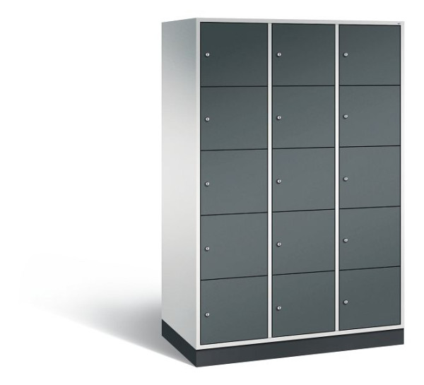 C+P XL-Schließfachschrank Intro, 15 Fächer, H1950B1220T590 mm, Grau/Anthrazit, 8570-303 S10089