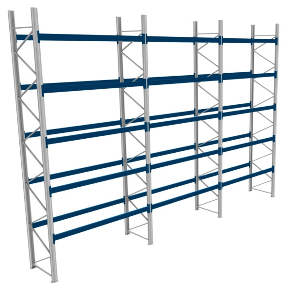 BITO Palettenregal P4 6005x1100x8600 Komplettregal, 5E, 800 RAL5010 U, 56483