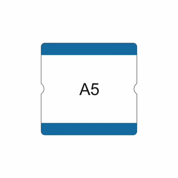 Eichner Bodenbeschriftungstasche A5 offen für innen, austauschbare Beschriftung, für Palettenstellplätzen, 216x231 mm, blau, VE: 10 Stück, 9225-20520-010
