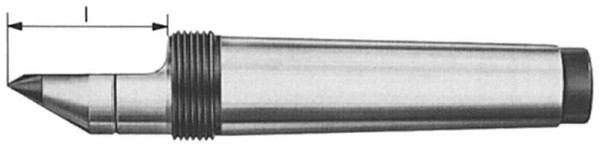 MACK feste Körnerspitze, Hartmetalleinsatz, halbe Abdrückgewinde, halbe Spitze DIN 807, MK 6, 03-567