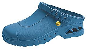 ABEBA ESD-Berufsschuhe autoklavierbare Clogs Clog blau ESD, OB, Fersenriemen klappbar, verstellbar, Autoklavierbares Spezialmaterial, 39610-37