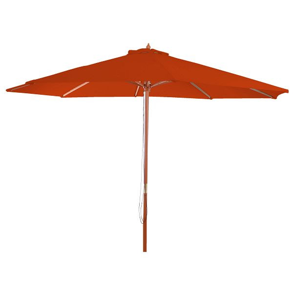 Mendler Sonnenschirm Florida, Gartenschirm Marktschirm, Ø 3,5m Polyester/Holz 7kg, terracotta, 97760