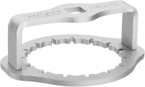 Hazet Ölfilter-Schlüssel, Vierkant hohl 12,5 mm (1/2 Zoll), Rillenprofil, 107 mm, 2169-12