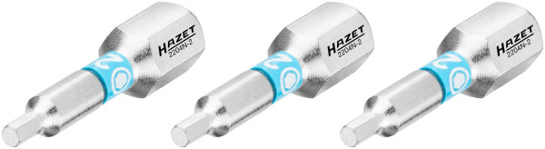 Hazet Bit, Sechskant massiv 6,3 (1/4 Zoll), Innen-Sechskant Profil, 2 mm, Anzahl Werkzeuge: 3, 2204N-2/3