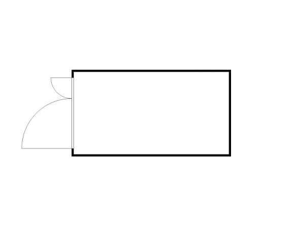 FLADAFI Materialcontainer IC Pro 1400, isoliert, Holzfußboden, Doppelflügeltür (asymmetrisch) auf der 2 m Seite, F2221400203