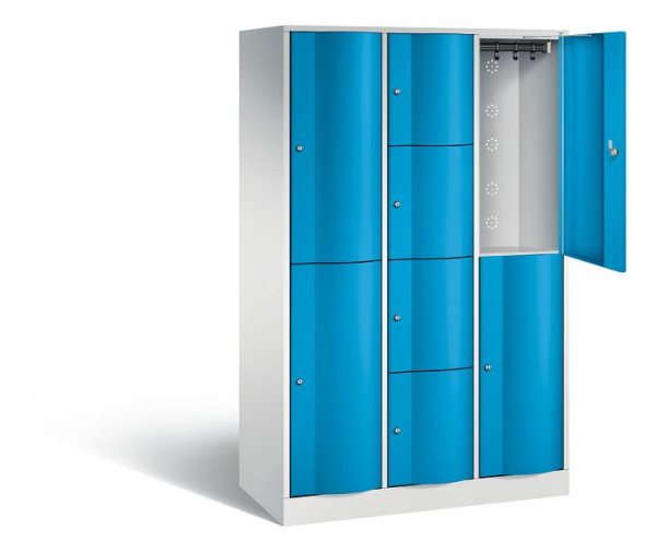 C+P Kombi-Schließfachschrank Resisto, H1950xB1148xT540mm, Farbe: Lichtgrau / Lichtblau, 8070-3722 S10025